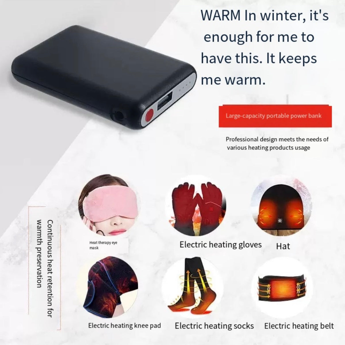 LITEGUEST Mini 5000mAh Power Bank Set with 3 Heat Levels &amp; App Control