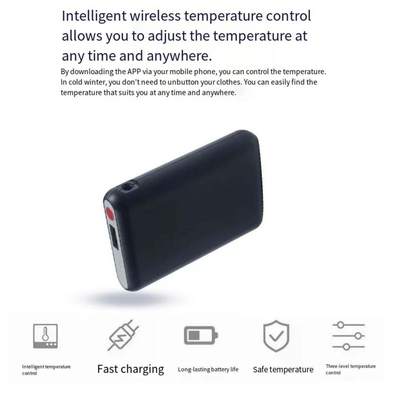 LITEGUEST Mini 5000mAh Power Bank Set with 3 Heat Levels &amp; App Control