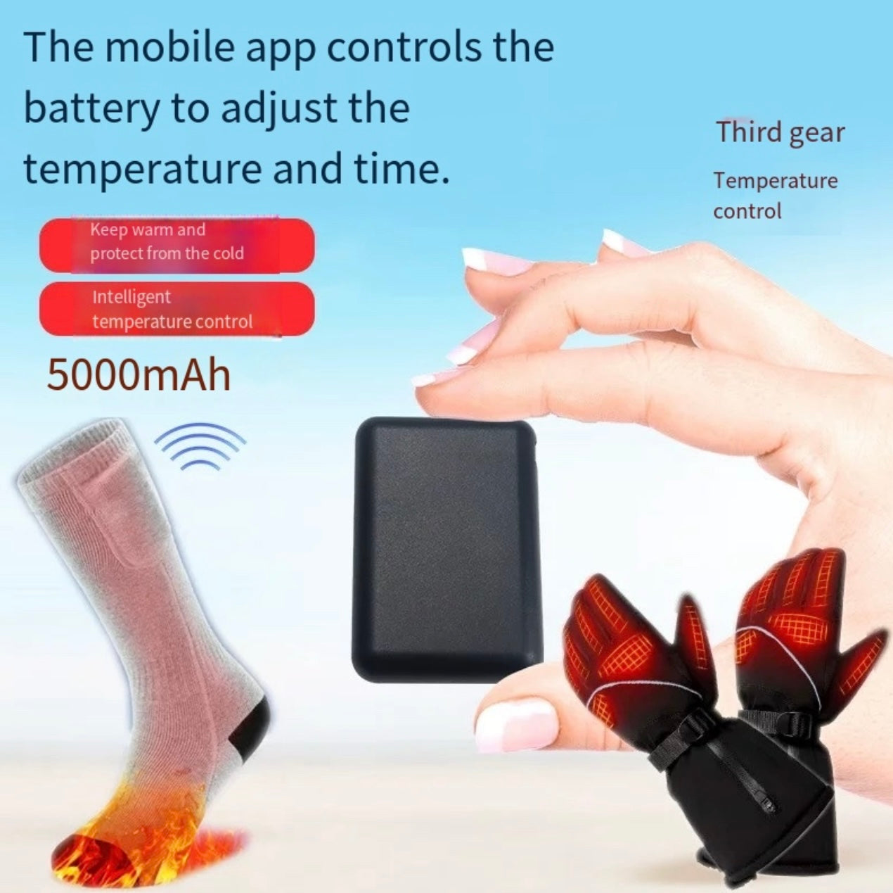 LITEGUEST Mini 5000mAh Power Bank Set with 3 Heat Levels &amp; App Control