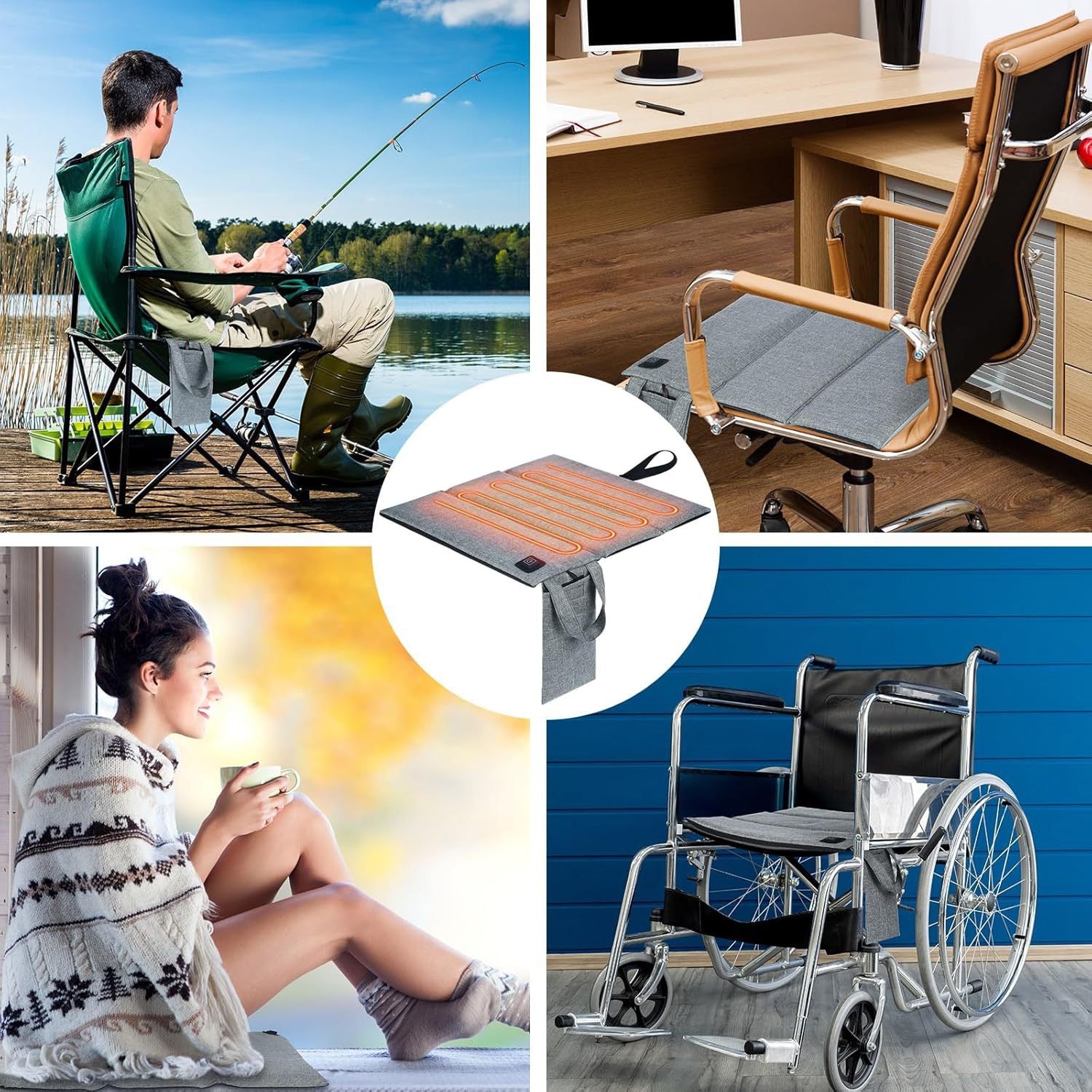 LITEGUEST Portable USB Heated Seat Cushion – Warm Anywhere Outdoors