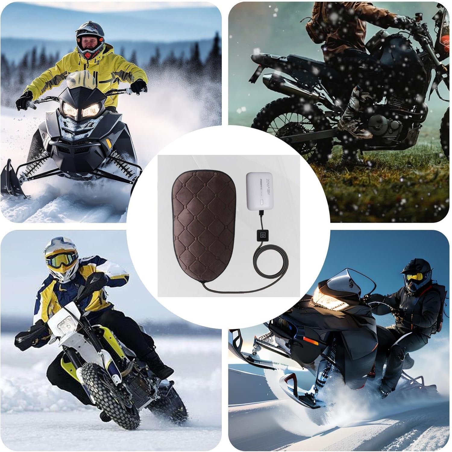 LITEGUEST Heated Motorcycle Seat Cover for Cold Weather Riding