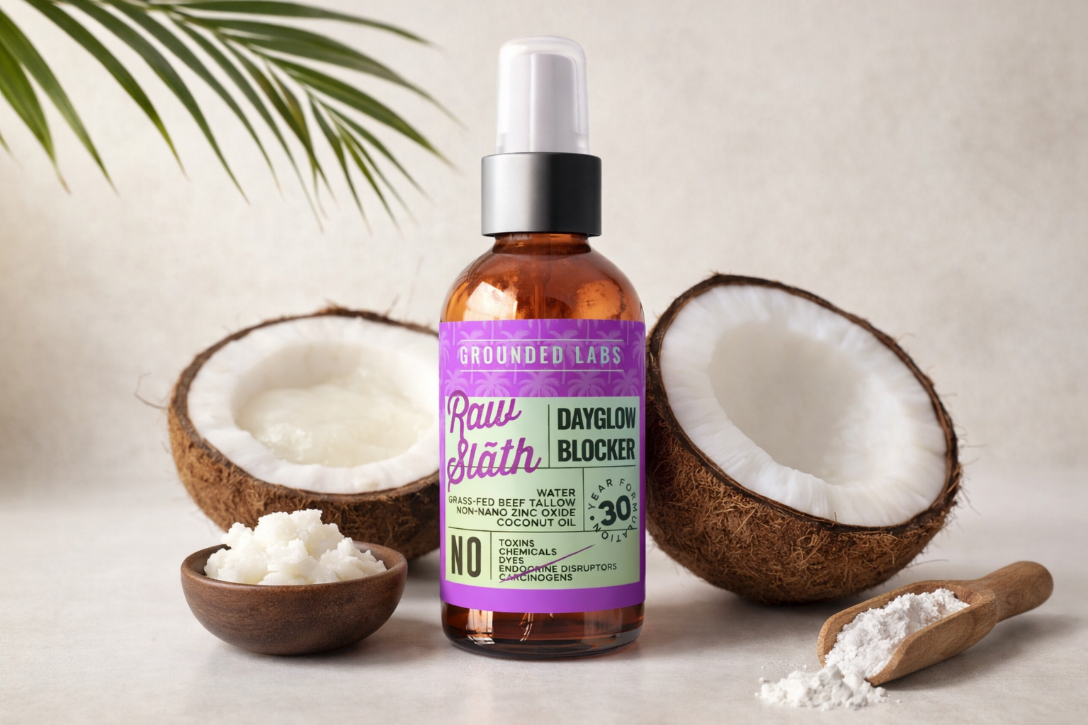 Grounded Labs Natural Beef Tallow Zinc Sunblock