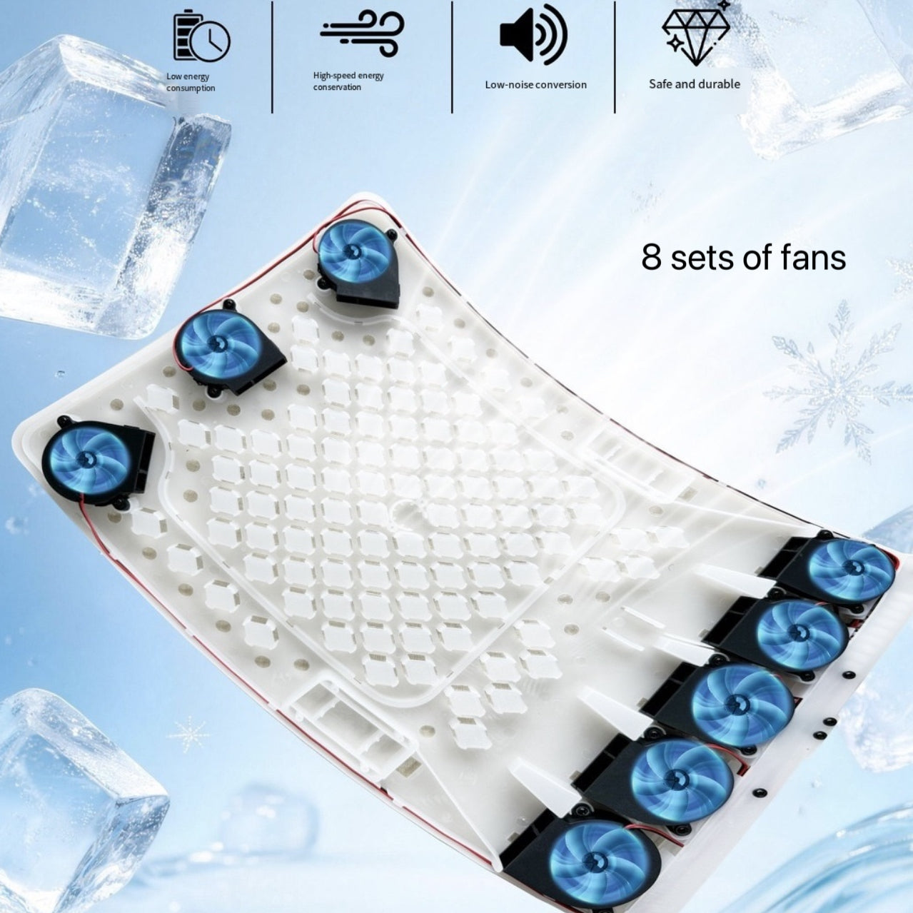 LITEGUEST Upgraded Cooling Seat Cushion with 8 Fans USB