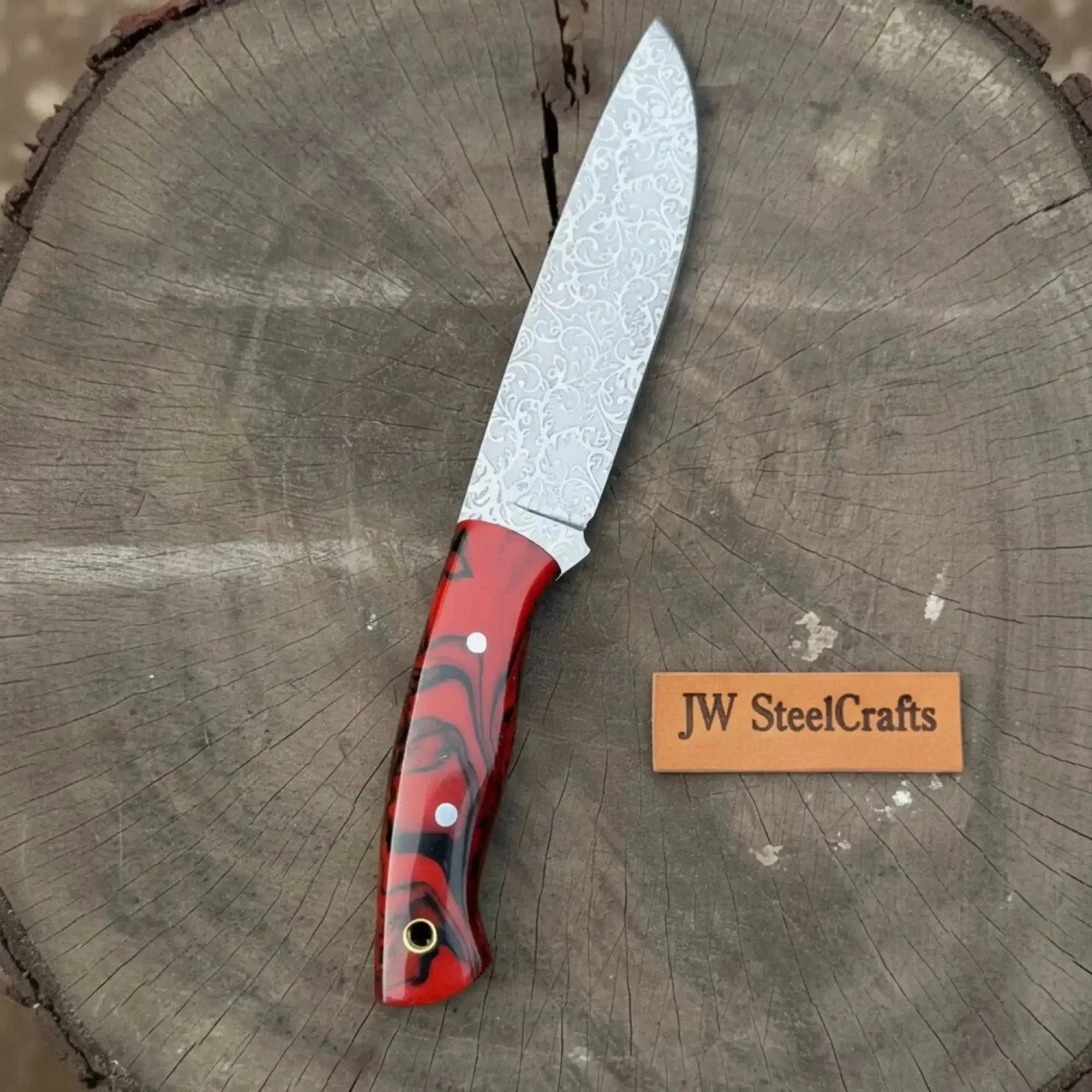 Handmade Bushcraft Utility Knife Full Tang Fixed Blade for Camp &amp; Woodcraft
