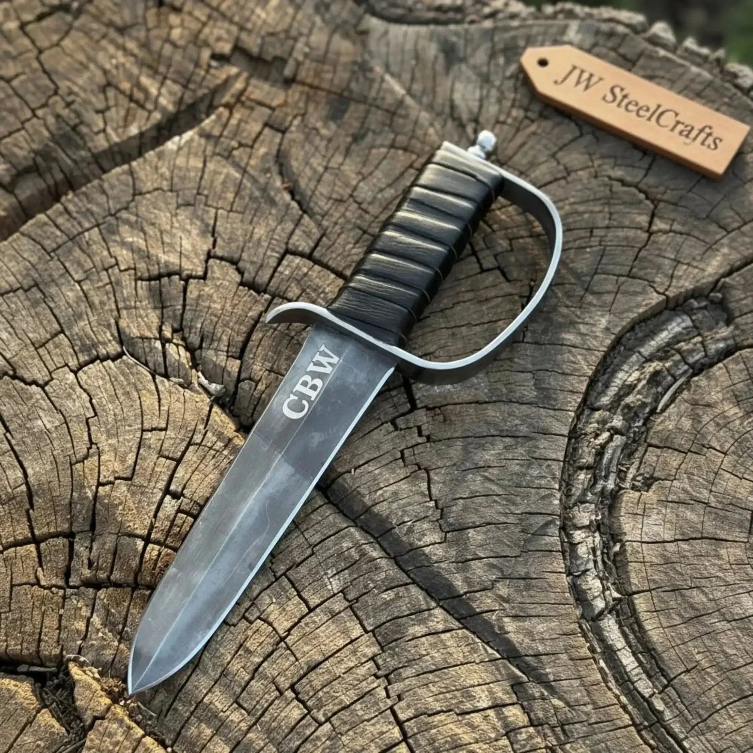 Handmade Frogman Dive Knife Damascus Fixed Blade Diving &amp; Utility Knife