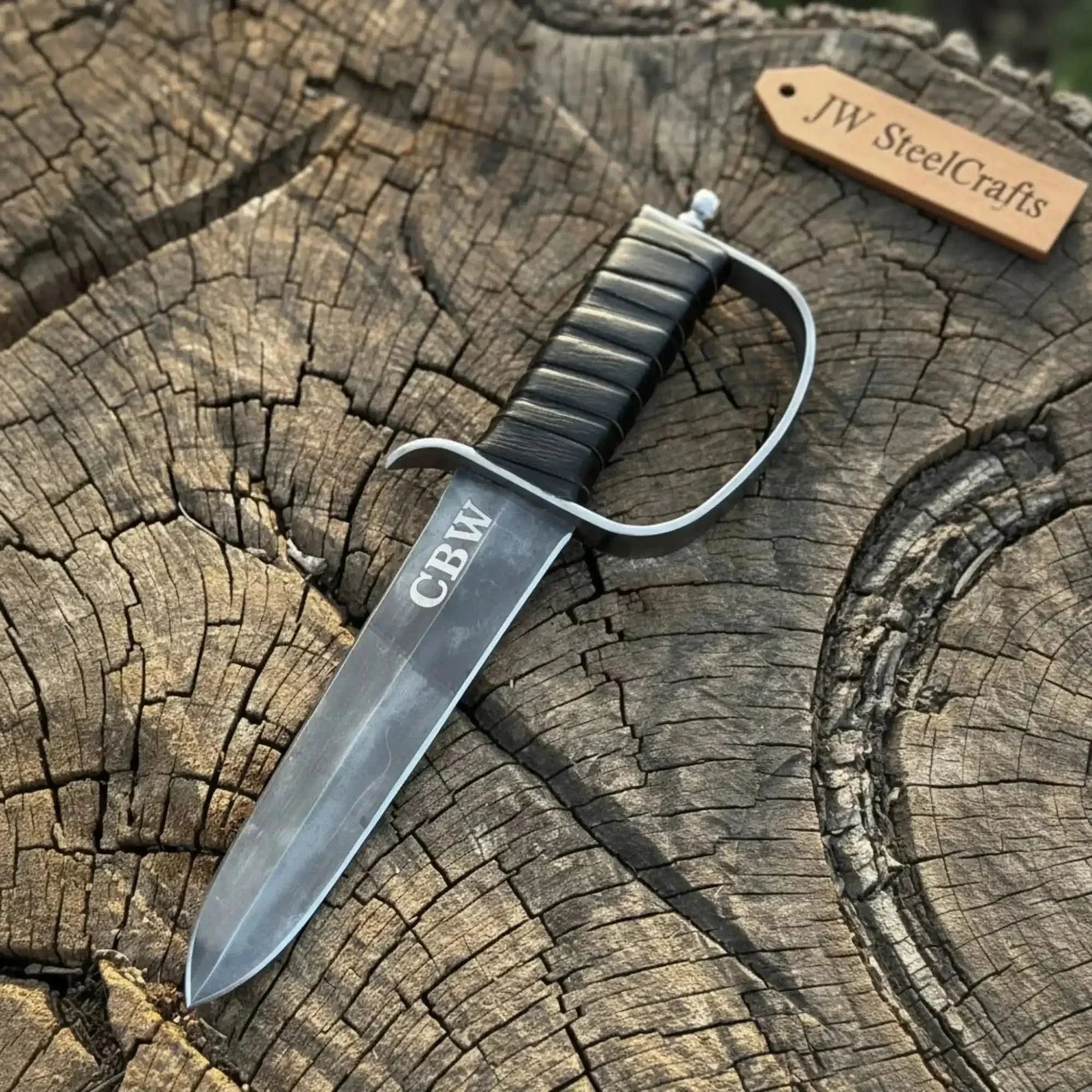 Handmade Frogman Dive Knife Damascus Fixed Blade Diving &amp; Utility Knife