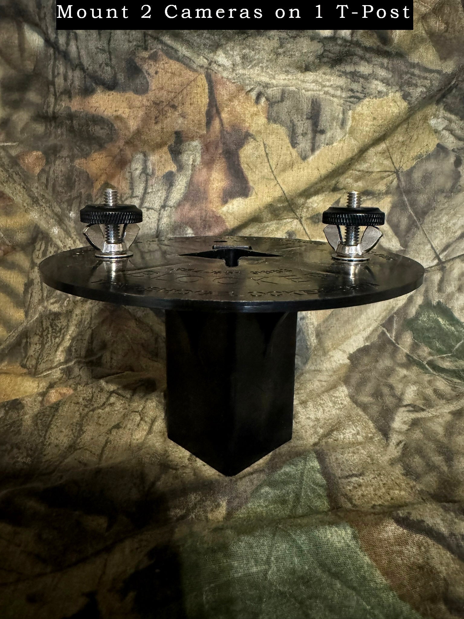 Patented T-Post Mount for 2 Trail Cameras — No Arms, Direct Mount