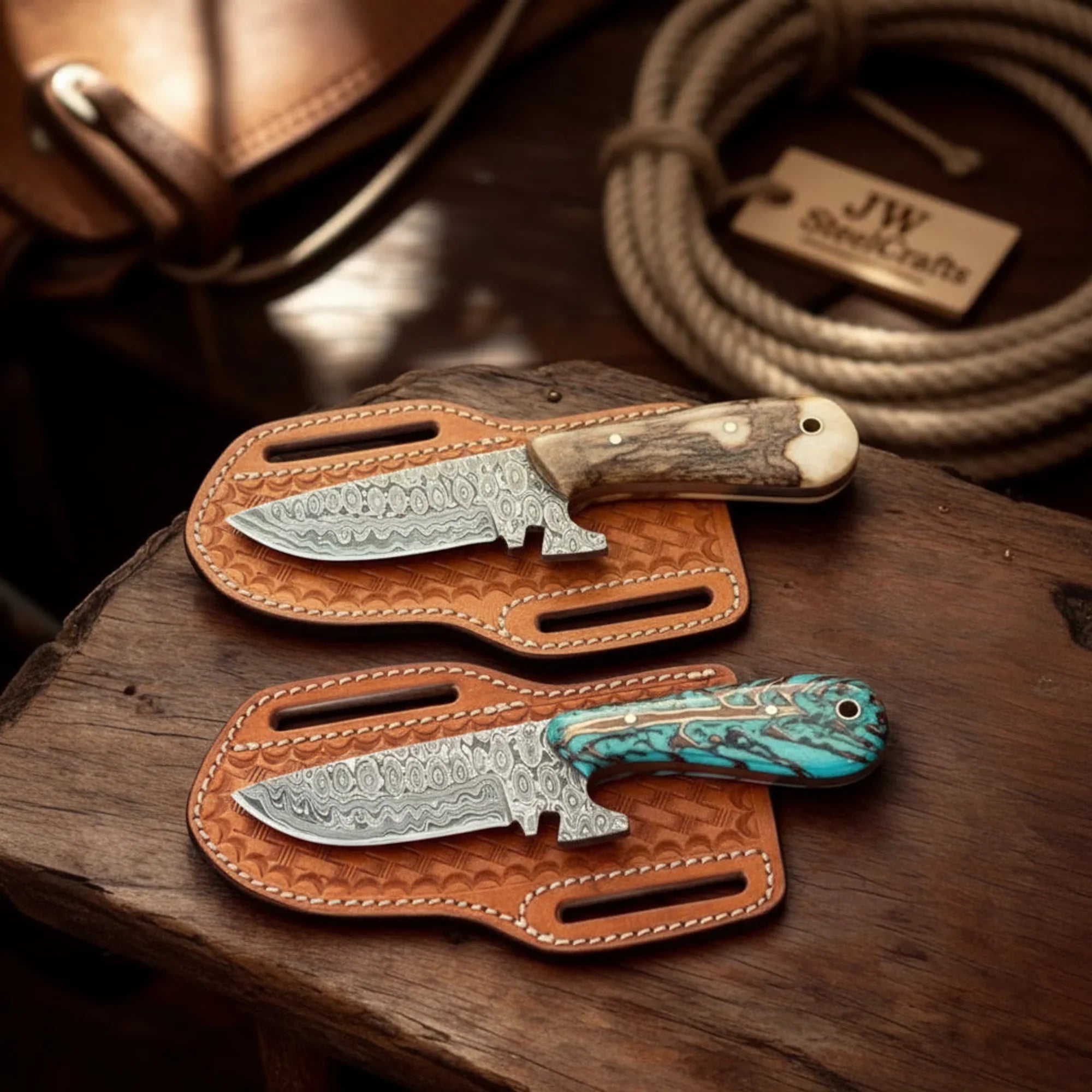 Notched Bull Cutter Skinner Set with Dual Handle Styles