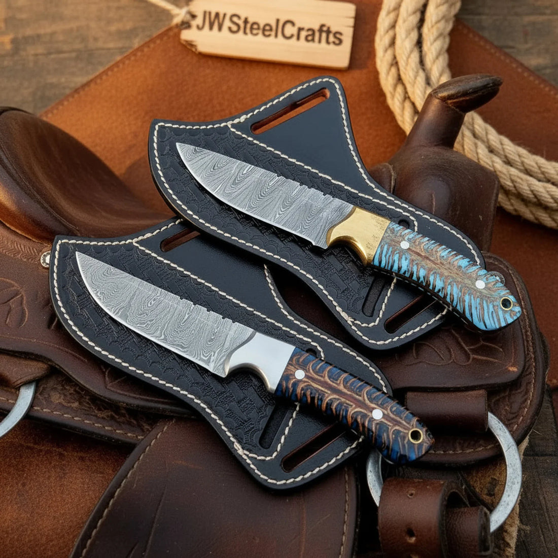 Pinecone Cowboy Crossdraw Set with Dual Colored Handles