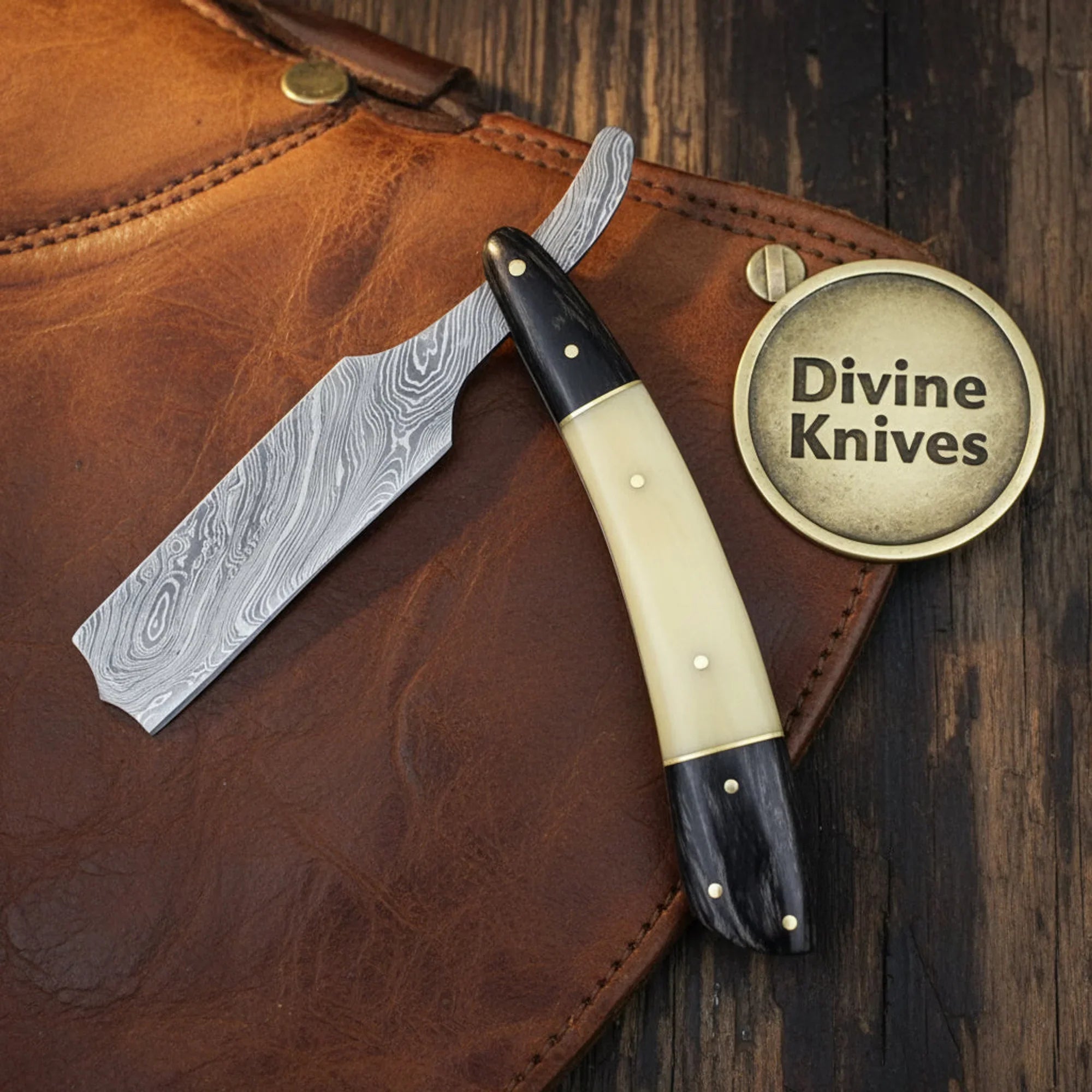 Damascus EDC Knife with Cord-Wrapped Handle – Handcrafted Everyday Carry Blade with Western Sheath