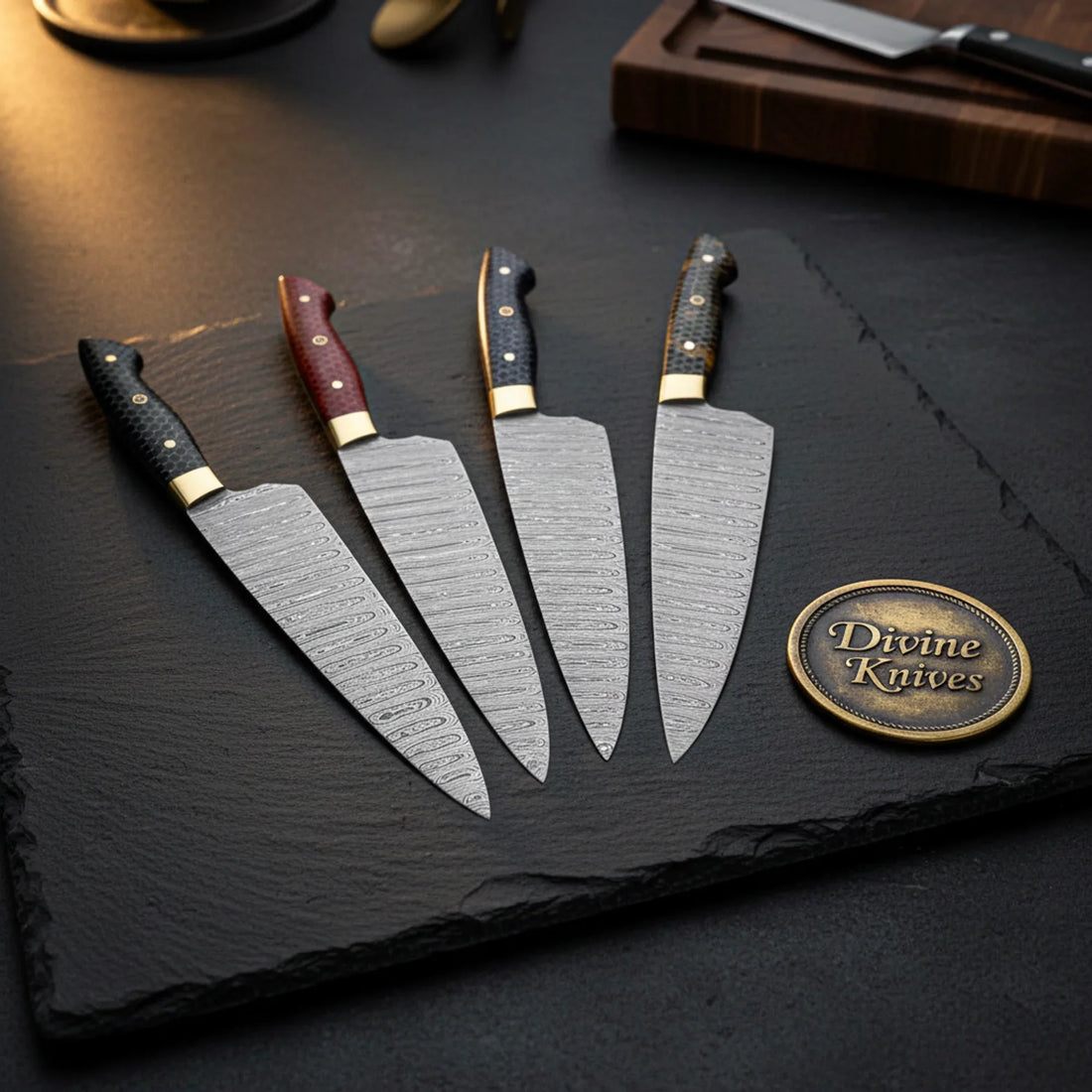 Green Pakka Wood Damascus Gyuto Chef Knife with Sheath