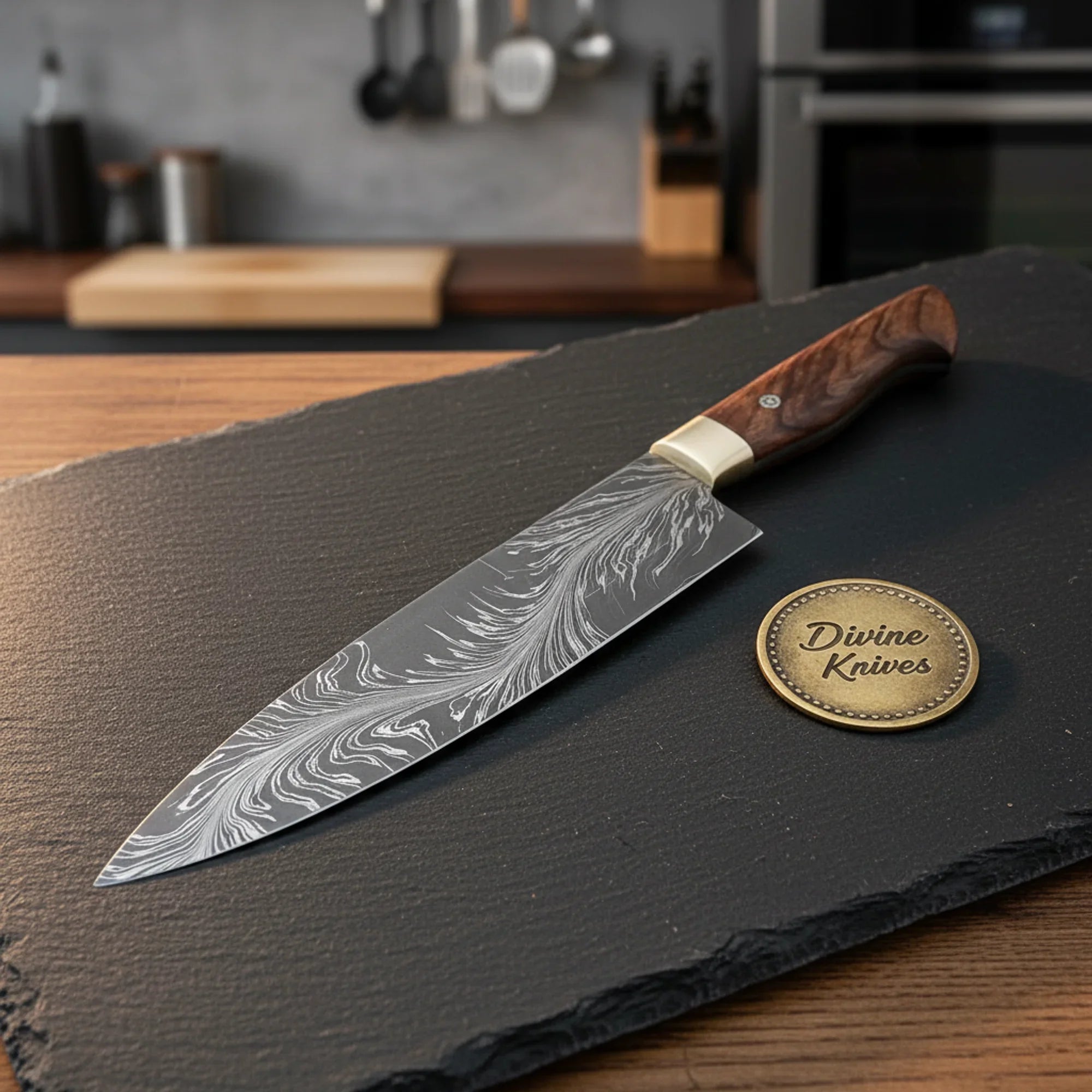 Colorful Resin Handle Damascus Chef Knife for Modern Culinary Prep
