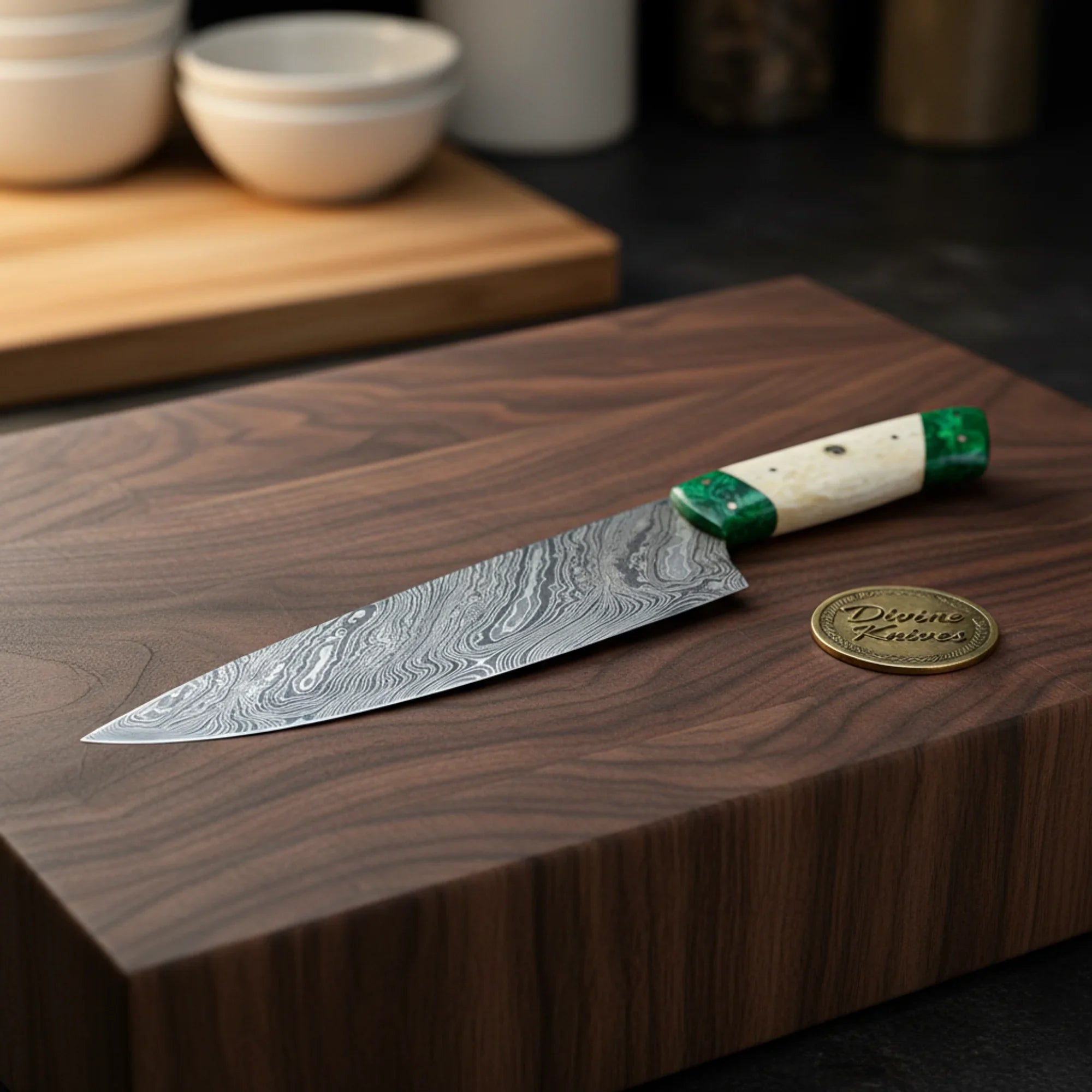 Handmade Chef Knife with Wood Handle – Polished Kitchen Knife for Daily Cooking