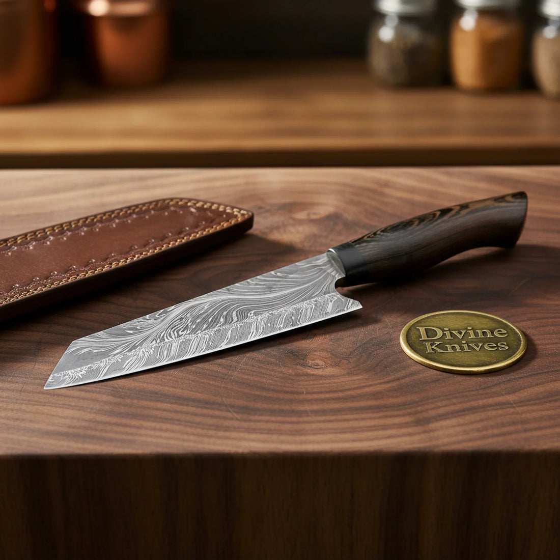 Damascus Carving Knife and Fork Set for Slicing, Serving, and Gifting