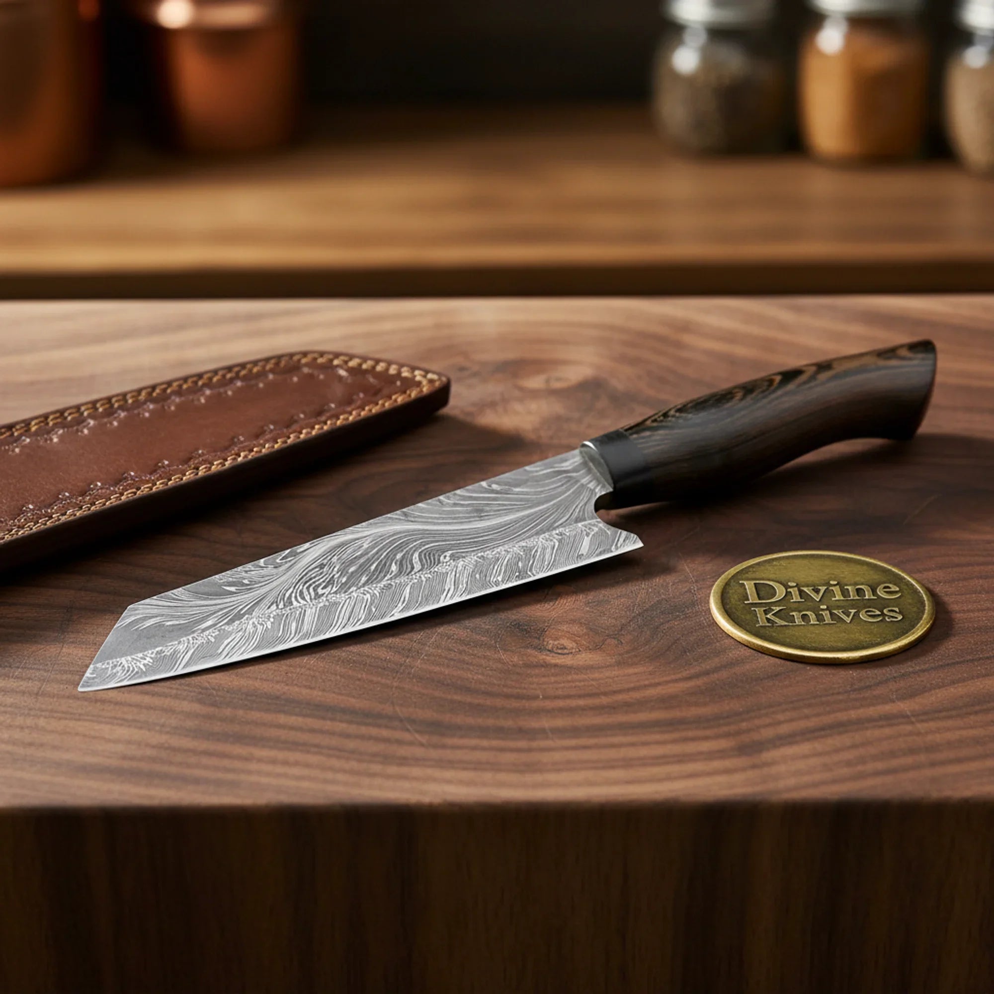 Damascus Carving Knife and Fork Set for Slicing, Serving, and Gifting