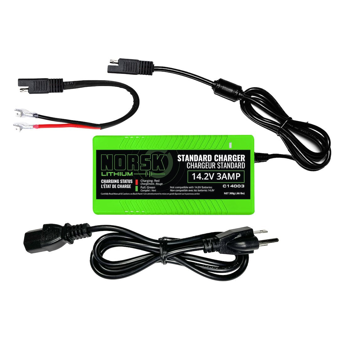 14.2V-3A LIFEPO4 CHARGER W/SAE CABL