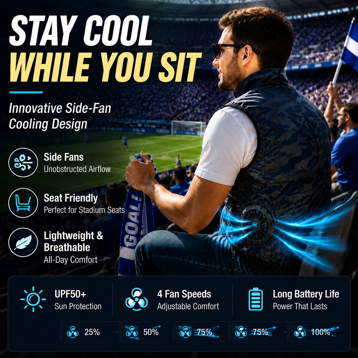 LITEGUEST 360° Side Fan Cooling Vest | Outdoor Summer Gear