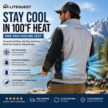 LITEGUEST 360° Side Fan Cooling Vest | Stay Cool in 100°F Heat