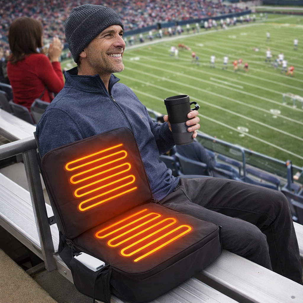 LITEGUEST Heated Stadium Seat with Back Support | USB Powered