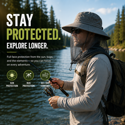 LITEGUEST Mosquito-Proof Fishing Hat – UPF50+ Sun &amp; Bug Protection Hat