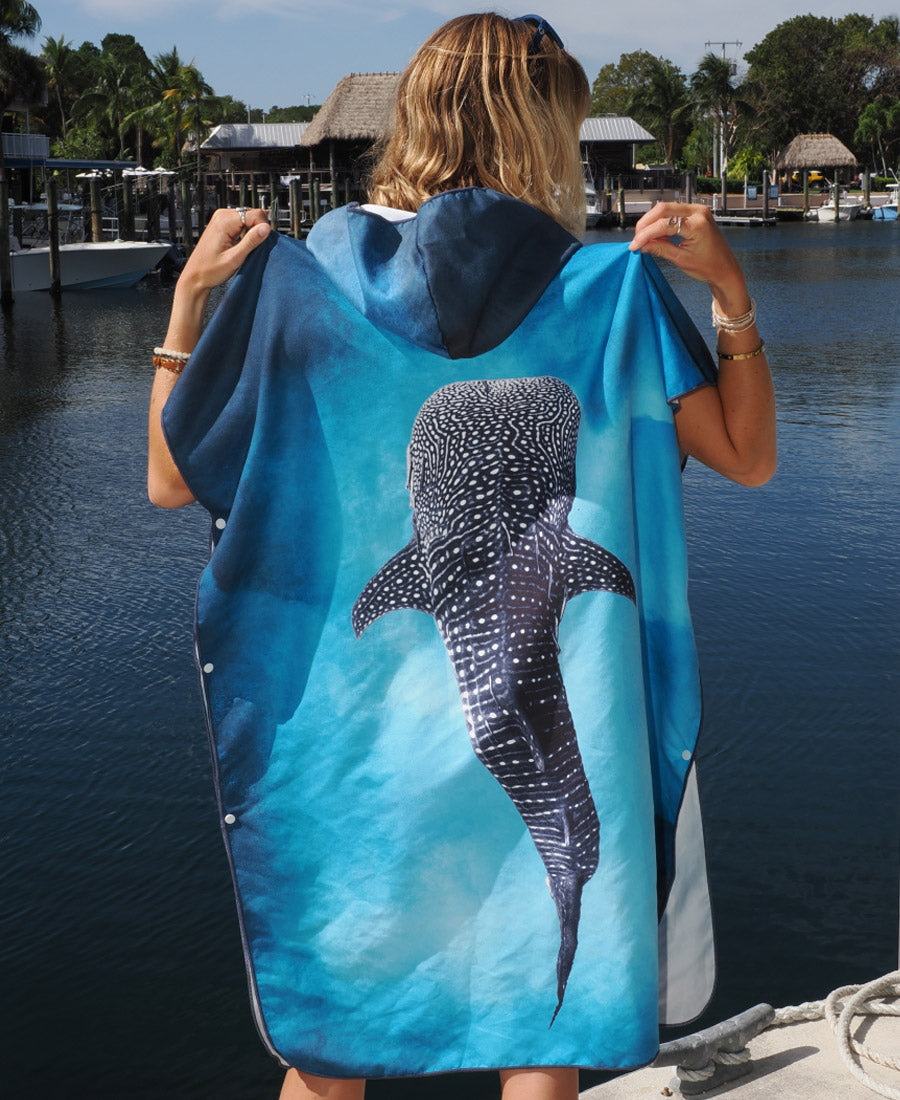 Lelewaʻa - Whale Shark Towel Poncho (Regular)