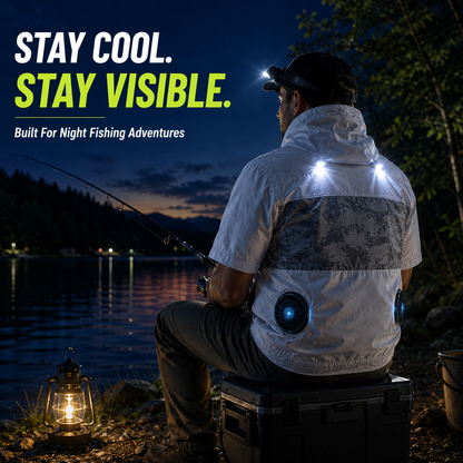 Liteguest LED Cooling Fan Jacket for Night Fishing &amp; Camping