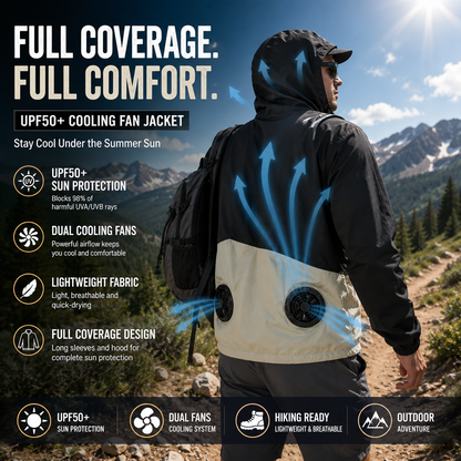 Liteguest UPF50+ Cooling Fan Jacket for Fishing, Hiking &amp; Work