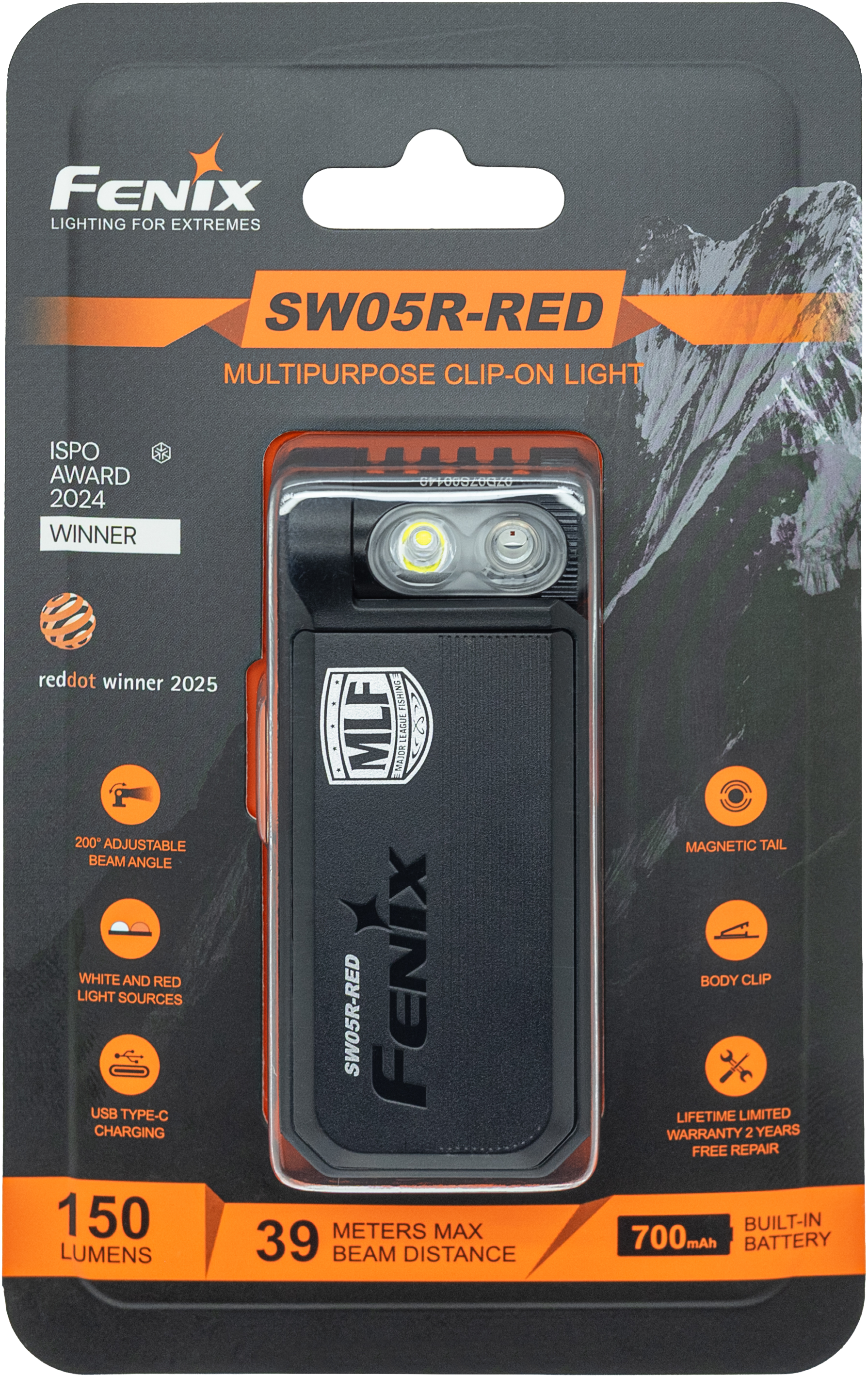 Fenix SW05R Multipurpose Clip-On Light with Red or UV Output