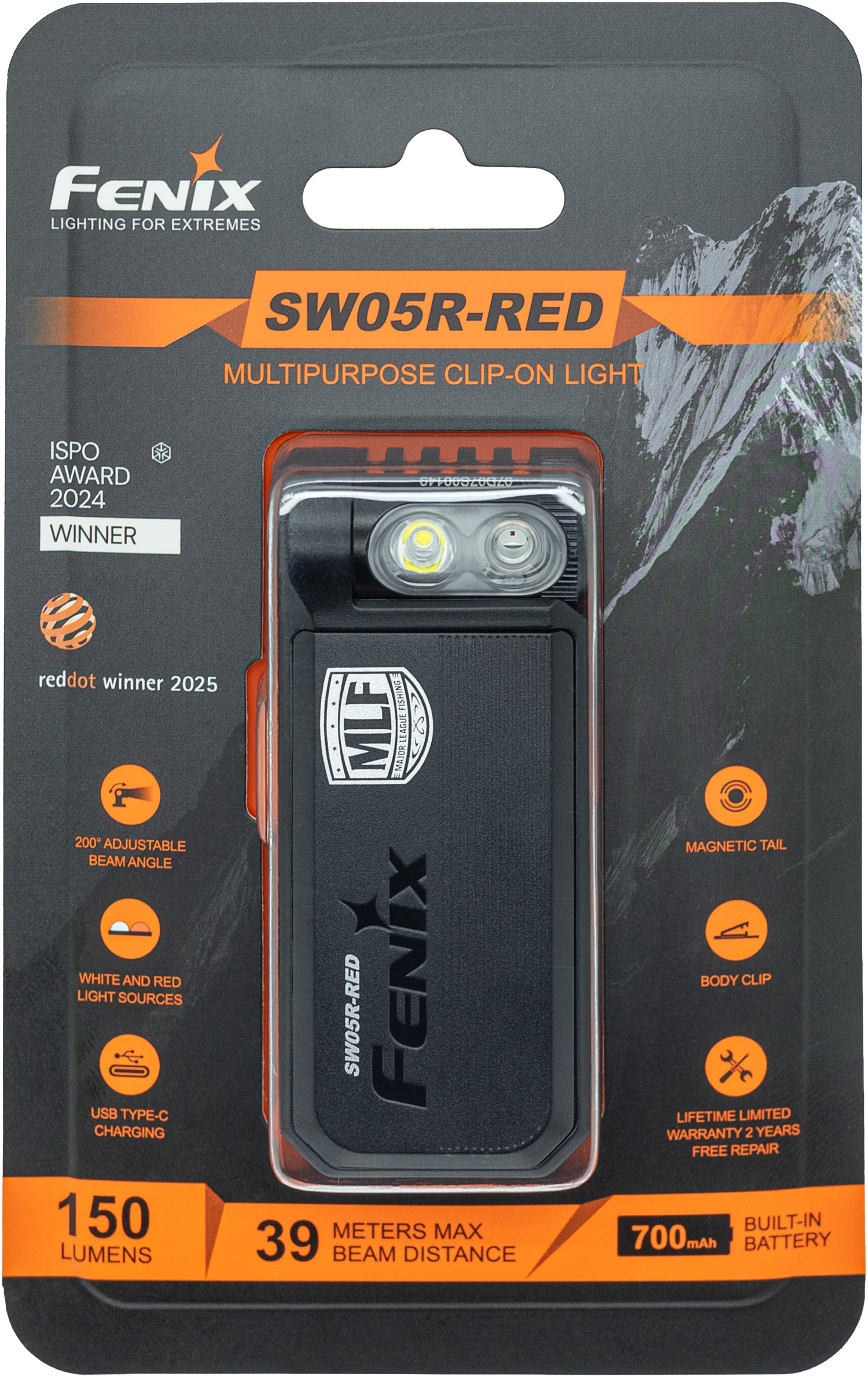 Fenix SW05R Multipurpose Clip-On Light with Red or UV Output