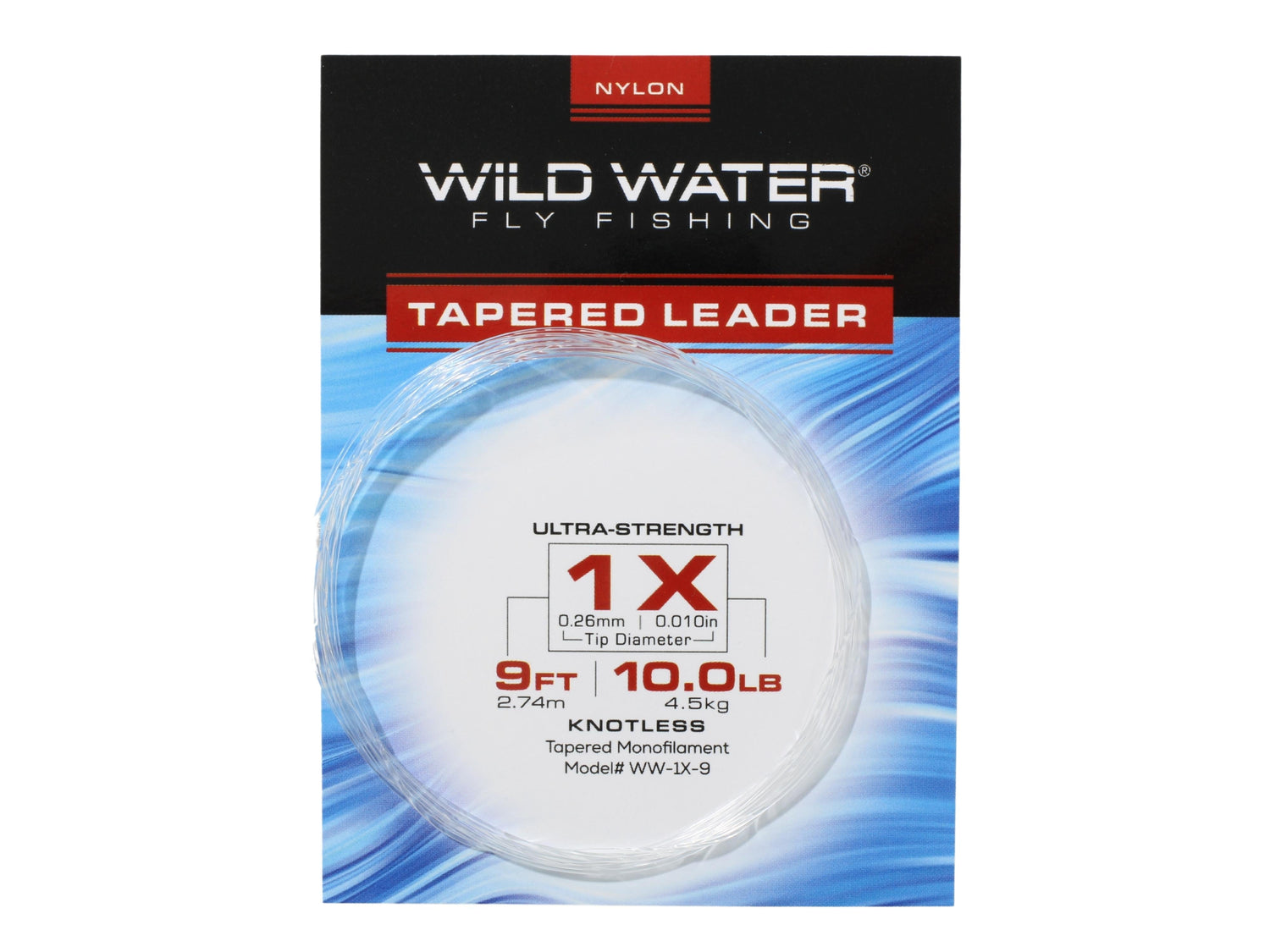 1X Tapered Nylon Monofilament Leader, 9&