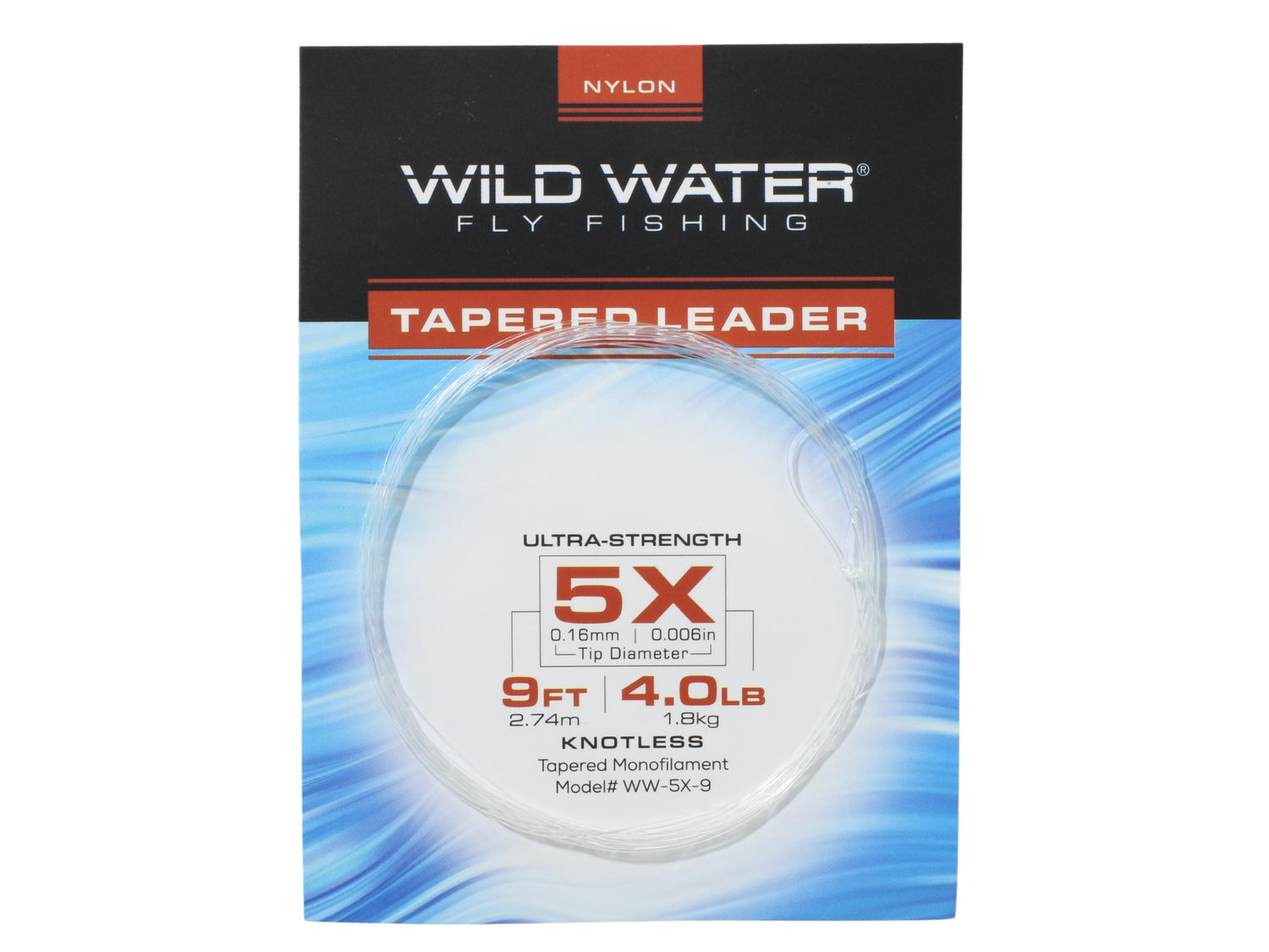 5X Tapered Nylon Monofilament Leader, 9&