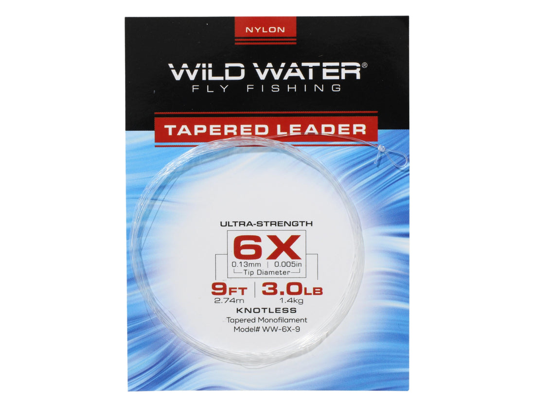6X Tapered Nylon Monofilament Leader, 9&