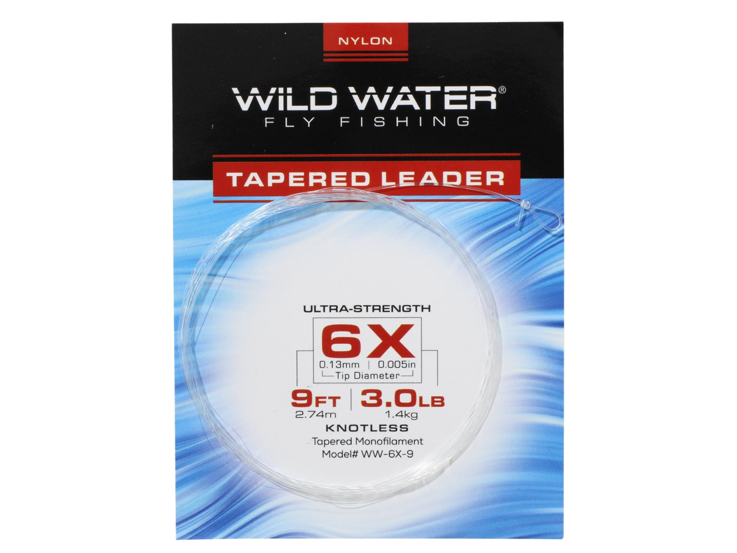 6X Tapered Nylon Monofilament Leader, 9&
