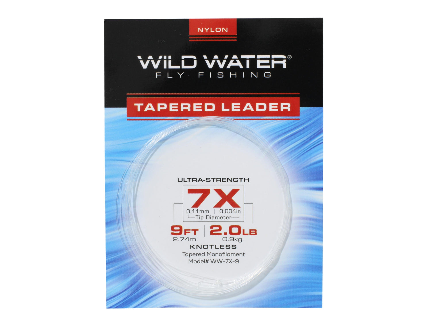 7X Tapered Nylon Monofilament Leader, 9&