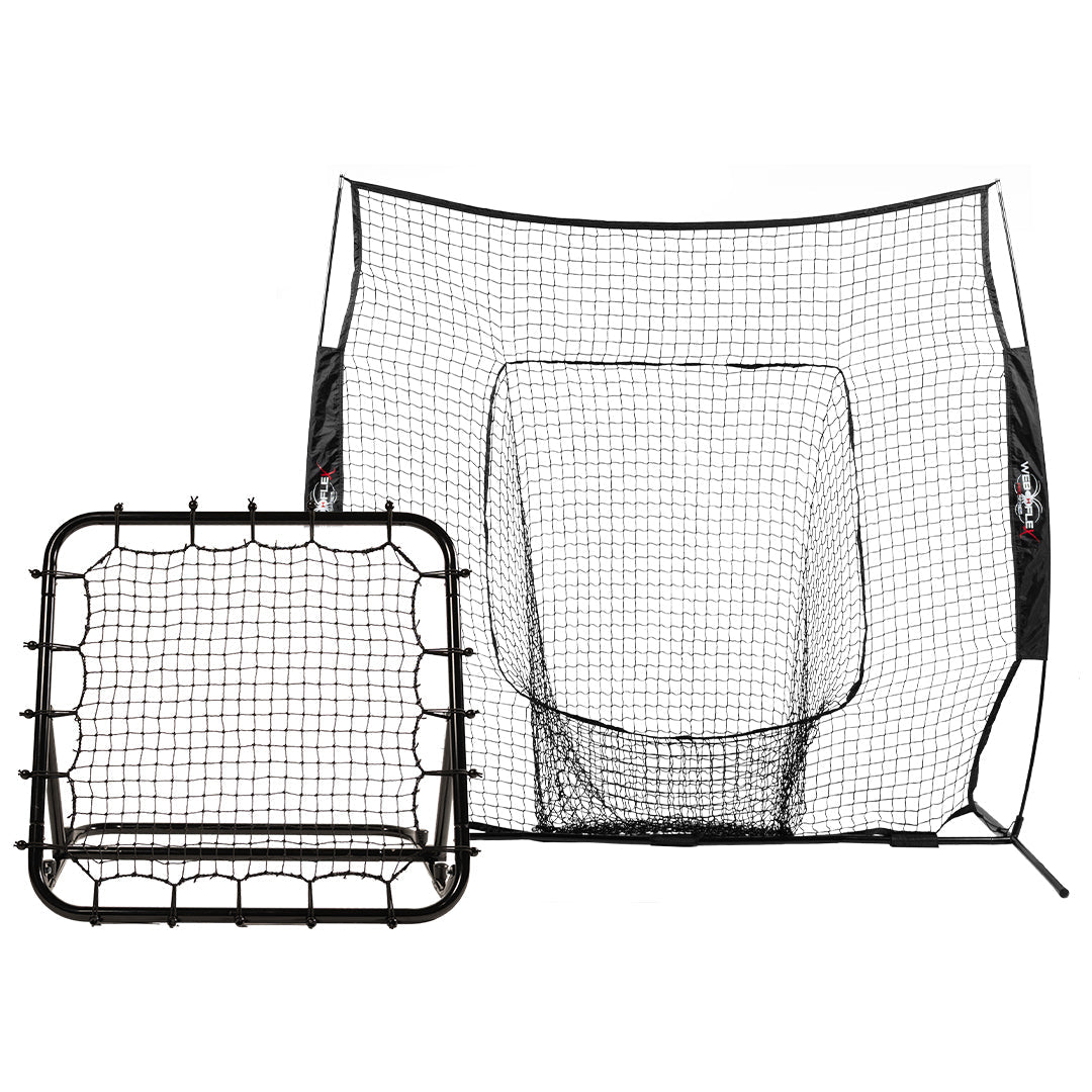Spider Series 7x7 Sock Net &amp; 3x3 Defensive Rebounder Package