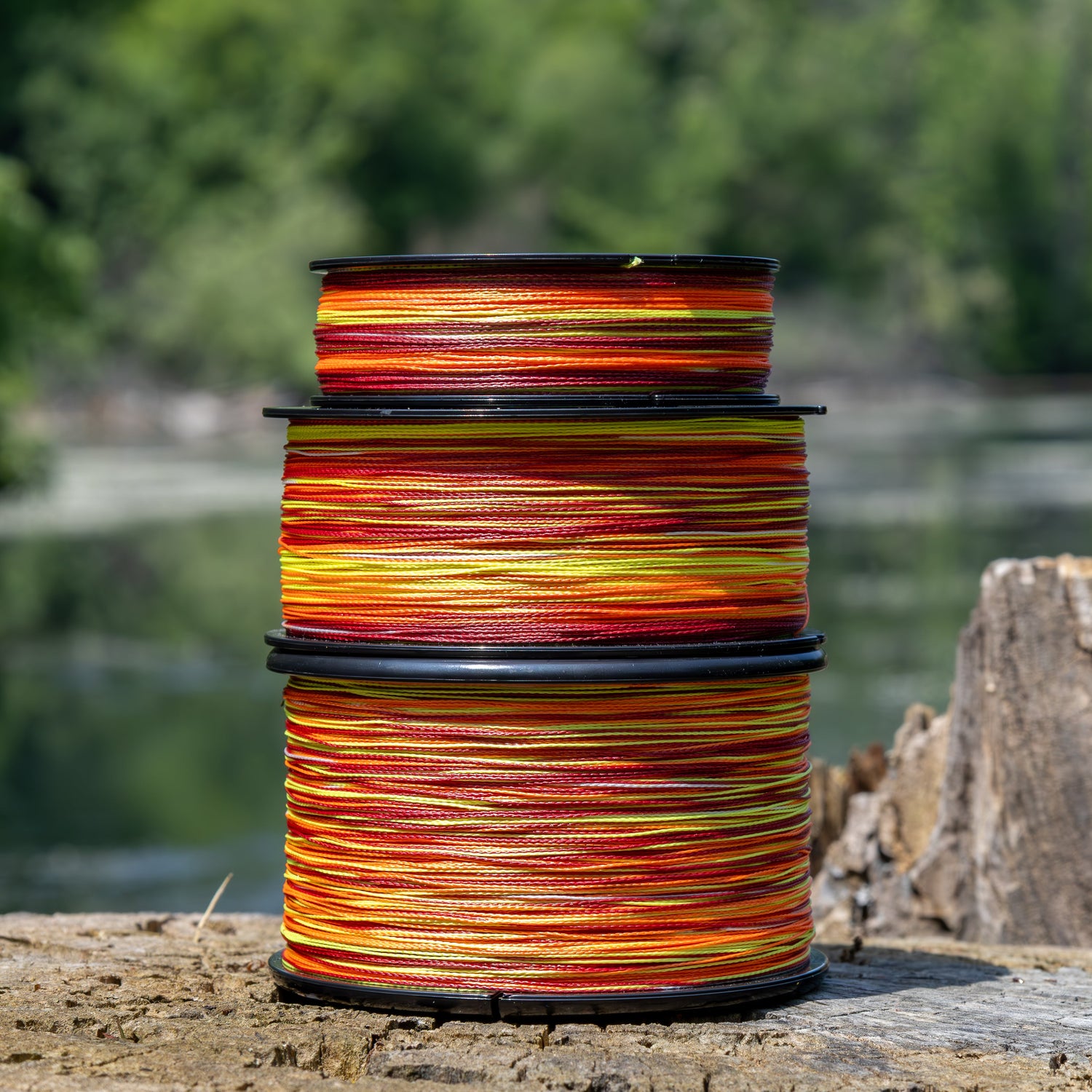 Reaction Tackle Braided Fishing Line - Fire Camo