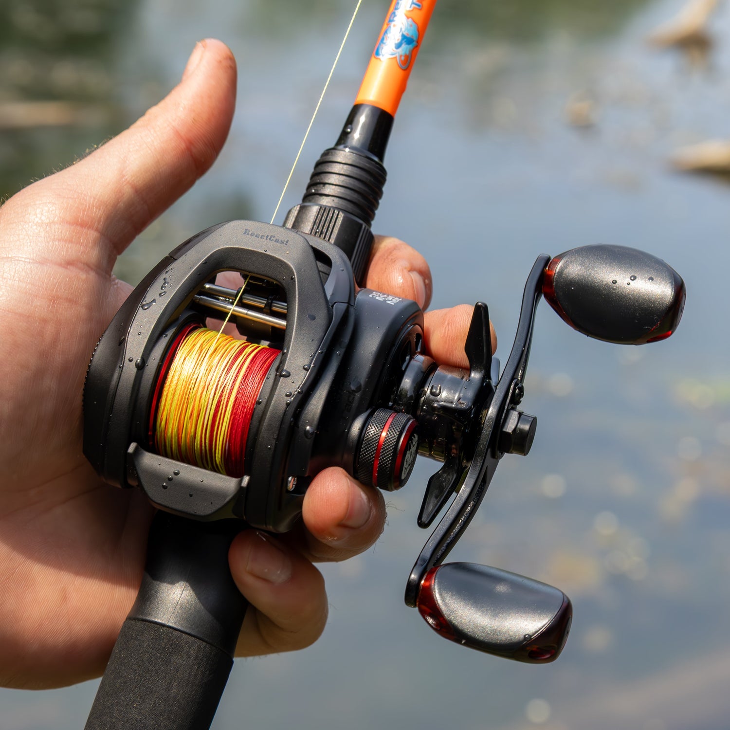 Reaction Tackle Braided Fishing Line - Fire Camo
