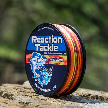 Reaction Tackle Braided Fishing Line - Fire Camo