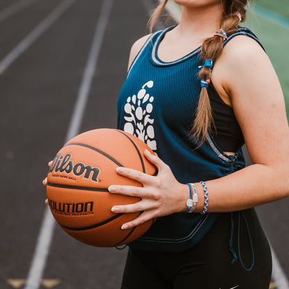 Game Day Blue / Orange Hair Tie Bracelet