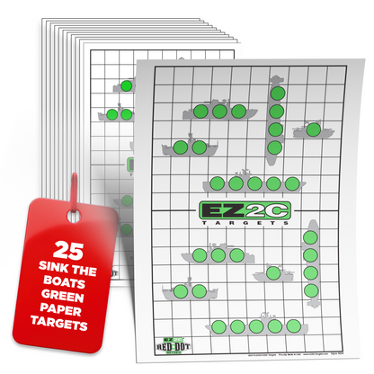 EZ2C Targets 22/RD9: Sink the Boats 11"x17" USA MADE Fun Paper Target