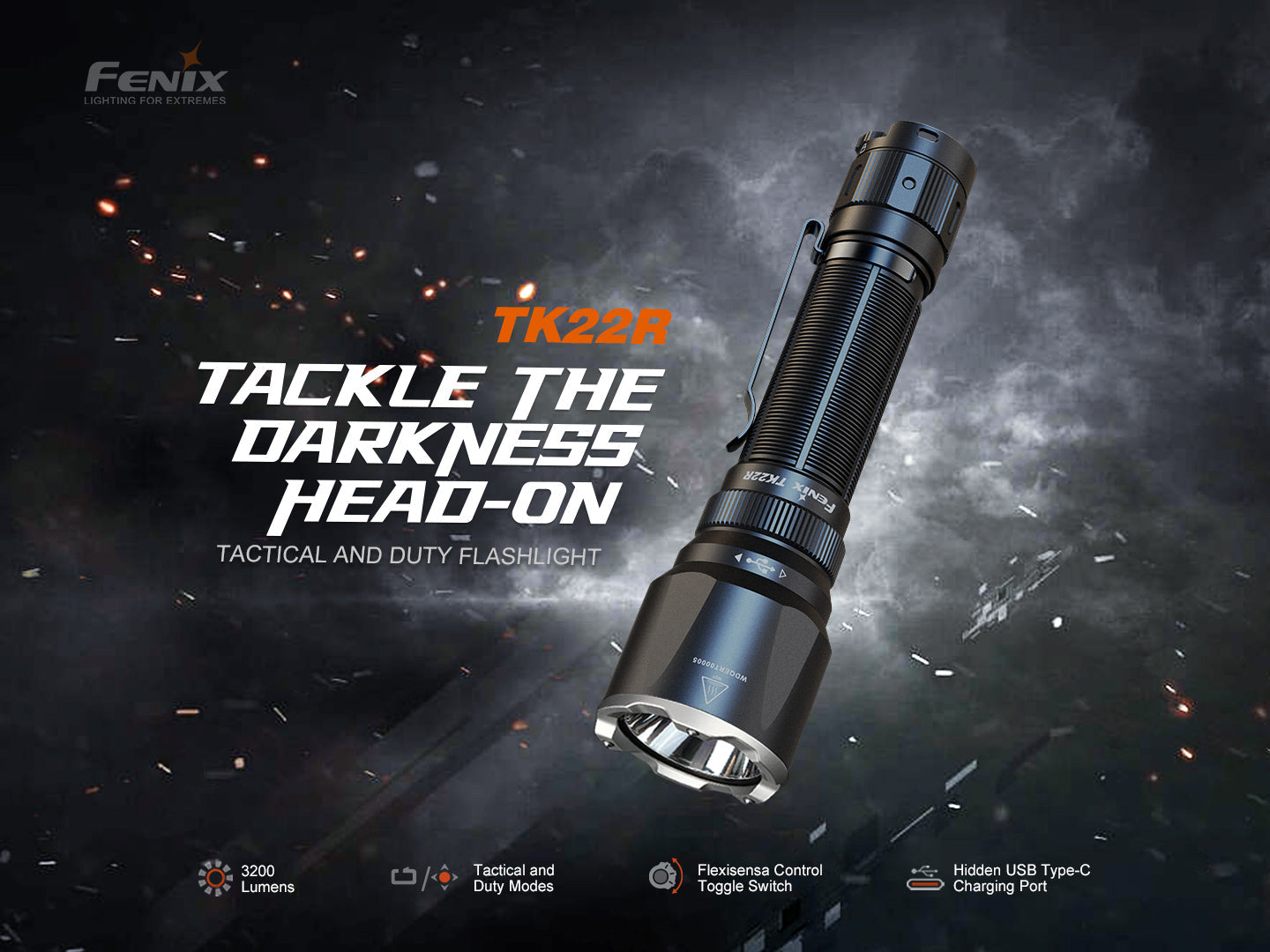 Fenix TK22R Rechargeable Tactical &amp; Duty Flashlight