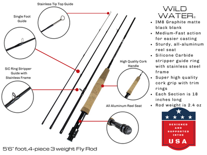3 weight Fly Rod, 5&