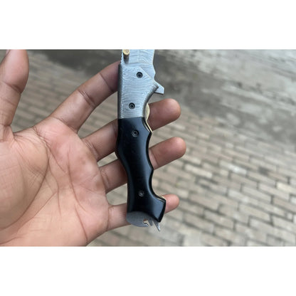 Blacktanto Ridge Folder Knife 8" Handmade Damascus Micarta Handle