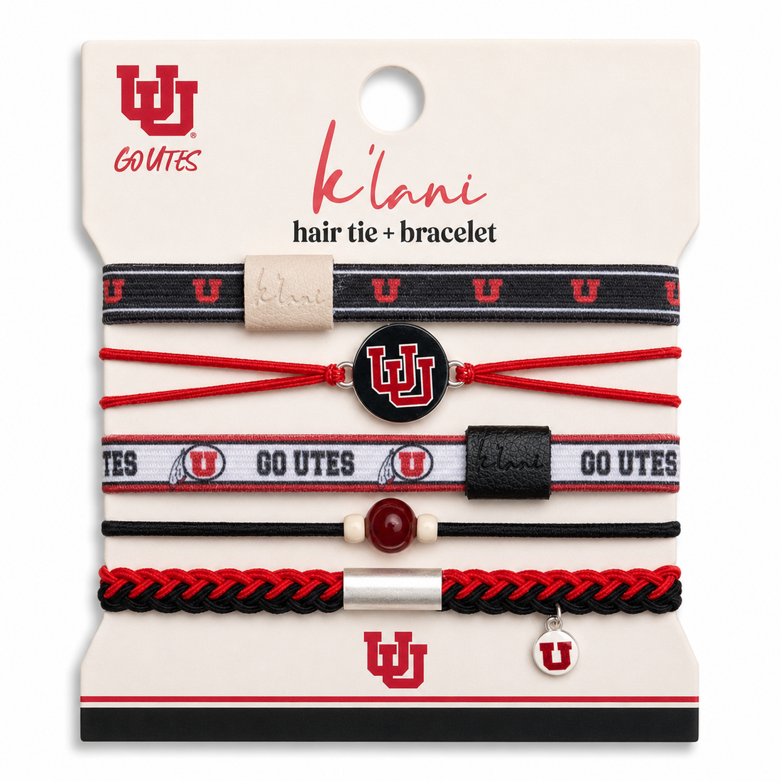 "University of Utah" Game Day Hair Tie Bracelets