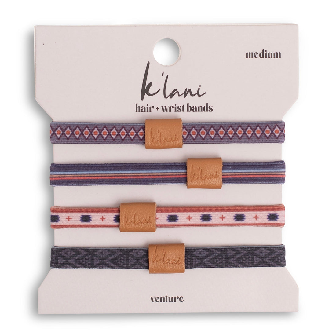 "Venture" Earthy Stripes &amp; Patterned Hair + Wrist Bands