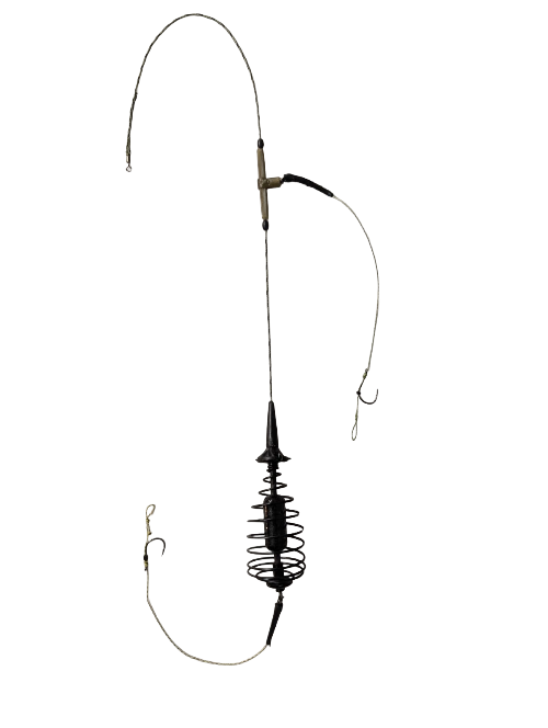 2-Pack Fishing Spring Feeder Cages with Hooks &amp; Sinkers