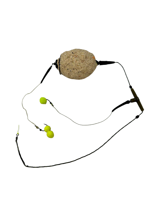 2-Pack Fishing Spring Feeder Cages with Hooks &amp; Sinkers