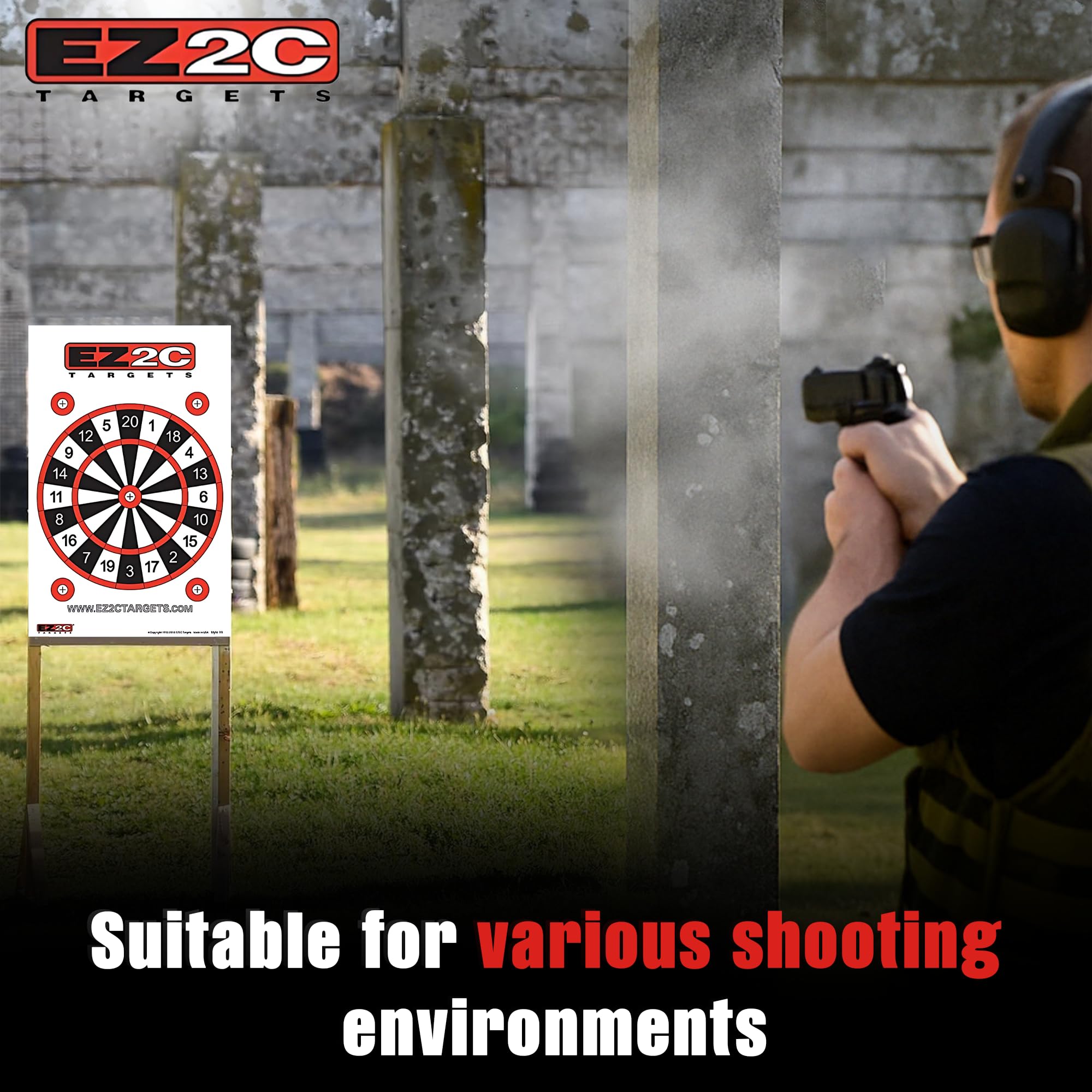 40 EZ2C Targets: Four Fun Game Styles Paper Targets 11"x17" USA MADE