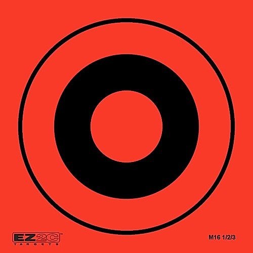 25 EZ2C Mini Shooting Targets Bright Fluorescent Self-Adhesive 3.5"x3.5" (25 count)