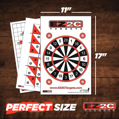 40 EZ2C Targets: Four Fun Game Styles Paper Targets 11"x17" USA MADE